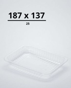 Лоток под запайку  187х137х25 прозрачный 400мл ЭУ 540/540 