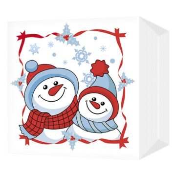 НГ Салфетки (24х24) 1-сл Снеговики (100) 1/30