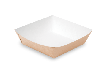 Лоток бумажный крафт 550мл 140х140х42мм для фастфуда ламин OSQ TRAY 550 60/480 