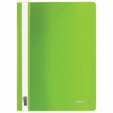 Папка скоросшиватель с прозр верхн лист BRAUBERG А4 салатовый 1/25