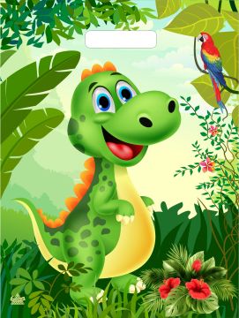 Пакет с вырубной ручкой (31х40)-60 Динозаврик ламинат Тико 50/500