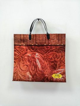 Пакет с пластмассовыми ручками (33х30+10) Кожа средн 10/50