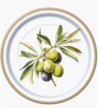 Тарелка картон с рисунком набор 10шт d-230 Оливки 1/48