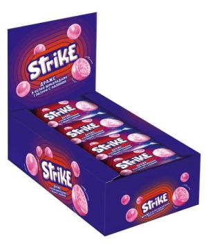 Продукты, Драже Strike в белой шоколад глазури с малиной 40г 1/16