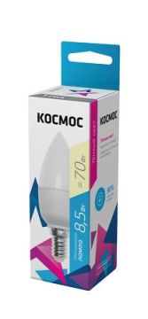Лампа светодиодная 8,5W 3000K E14 220V CN свеча Космос 1/10/80