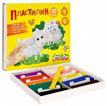 Пластилин 10цв 150г со стеком Каляка-Маляка 1/20
