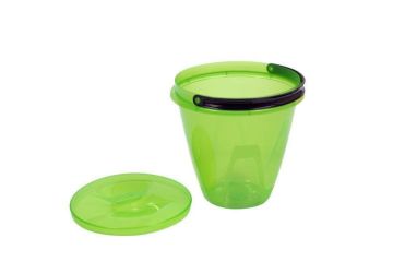 Ведро 10л с крышкой пищевое пластик зеленое прозр  ЛАЙТ Радиан 1/1 