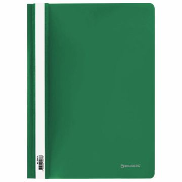 Папка скоросшиватель с прозр верхн лист BRAUBERG А4 зеленый 1/25/400