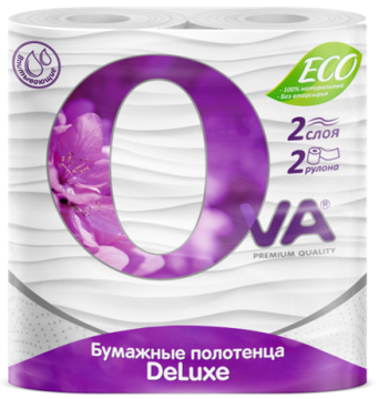 Полотенца бумажные бытовые рулон 2-сл (2х12м) OVA 1/24