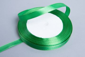 Лента атласная 10мм 25м зеленая 1/10