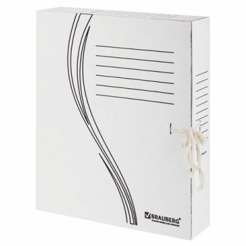 Накопитель документов Папка с завязками 75мм БЕЛЫЙ на 700л BRAUBERG 1/50 