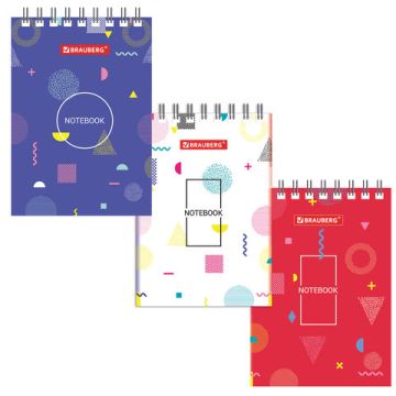 Блокнот 40л А7 75х105мм клетка гребень картон BRAUBERG Креатив 1/120