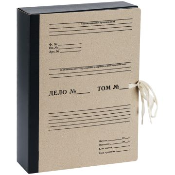 Папка архивная А4 80 мм переплетный картон/бумвинил завязки до 700л OfficeSpace 1/20 