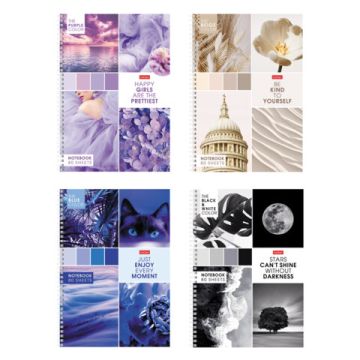 Тетрадь 80л А4 клетка гребень картон HATBER 1/4/28