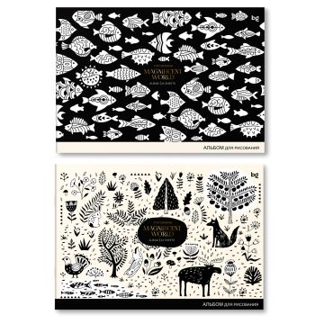 Альбом для рисования 24л А4  на скрепке эконом BG Magnificent 1/4/40