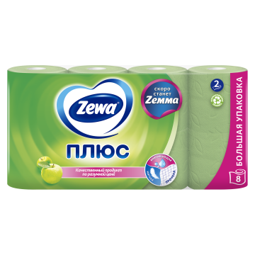 Туалетная бумага евро 2сл белая 8штх23м ZEWA  Яблоко 1/12