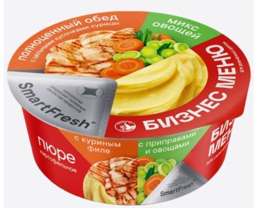 Продукты, Пюре картофельное Бизнес Меню кур филе и овощами 110гр 1/1