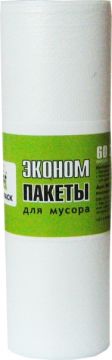 Мешок для мусора 60л рулон (58х68)-6 белый эконом  УфаПак (20шт) 1/35