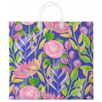 Пакет с пластмассовыми ручками (34х37)-80 Лепесток 10/100