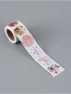 Наклейки для цветов и подарков Бабочки 4,4 х 4,4 см (252шт) 1/120