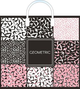 Пакет с пластмассовыми ручками (38х34)-90 Геометрия 10/150