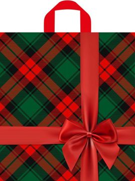 Пакет с петлевой ручкой (40х44)-75 Бантик на красном Тико 50/300