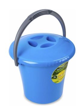 Ведро 7л с крышкой Либерти Голубое 