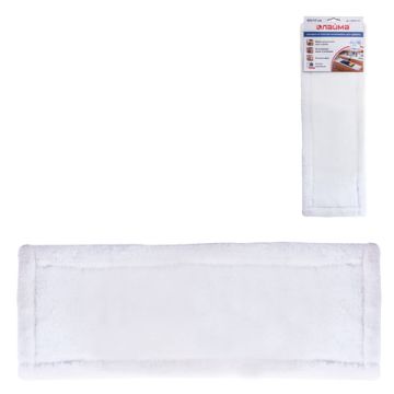 Насадка МОП плоская 40х10см ЛАЙМА Бюджет карманы, плотная микрофибра, ворс 0,8см 1/1