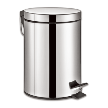 Ведро-контейнер для мусора с педалью 5л ЛАЙМА Classic, зеркальное, нерж.сталь 1/6