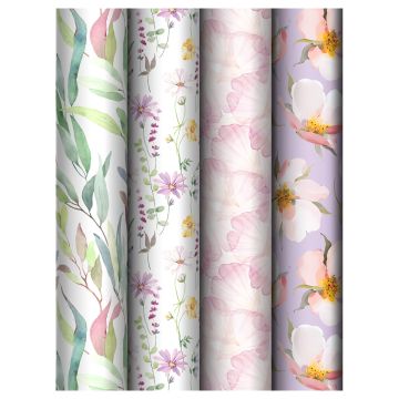 Бумага подарочная 70х100см 80г/м ассорти Meshu Bouquet 1/50 