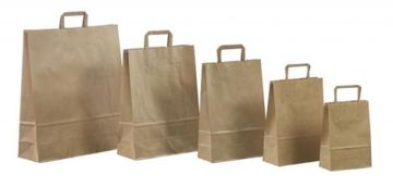 Пакет бумажный крафт с плоскими ручками 350х150х450 90 гр/м2 Экокрафт 250/250