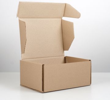 Коробка без окна 220х165х100мм картонная бурая самосборная 1/1