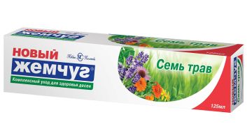 Зубная паста Новый Жемчуг 75мл Семь трав 1/6/36
