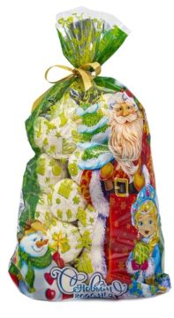 НГ Пакет подарочный (30х50) полипропилен мет+рис Снеговик-затейник 100/2000