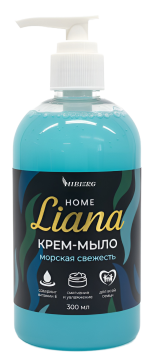 Мыло жидкое крем 300мл с дозатором HOME Liana Морская свежесть HIBERG 1/15
