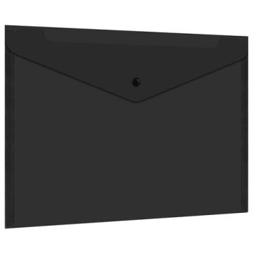 Папка-конверт А4 с кнопкой до 100л черная BRAUBERG 1/12