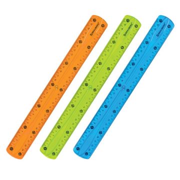 Линейка 30см пластиковая гибкая BRAUBERG FLEX 1/24/288