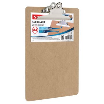 Доска-планшет с прижимом А4 23х32,6см МДФ клипборд BRAUBERG Eco 1/48