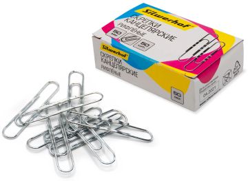 Скрепки 50мм 50шт метал оцинков гофрированные Silwerhof 1/10