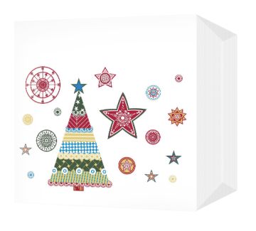 НГ Салфетки (24х24) 1-сл Сказочная елка (100) 1/30