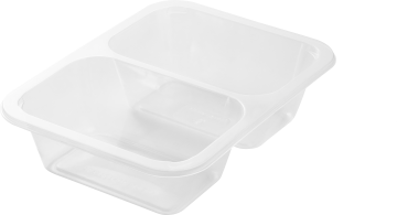 Лоток под запайку 2-сек 187х137х45 50/50 прозрачный ПП UPAX-UNITY 80/480 