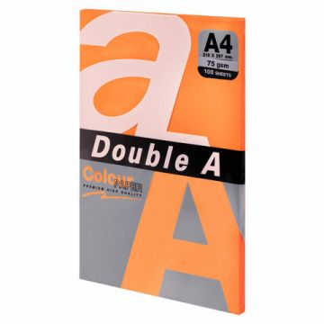 Бумага А4 100л 75г/м2 ярко-оранжевая DOUBLE 1/25