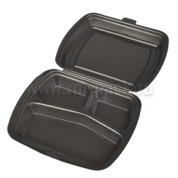 ВПС Ланч-бокс 3-сек (250х195х68) черный LB-3  вспен ТДУ 100/100