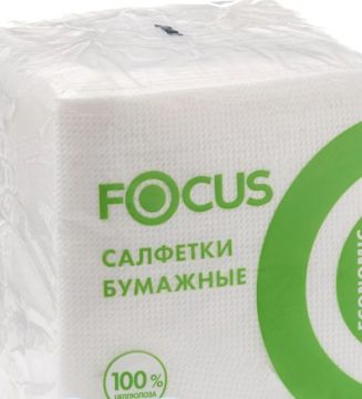 Салфетки (24х24) (100) 1-сл белые FOCUS 1/24