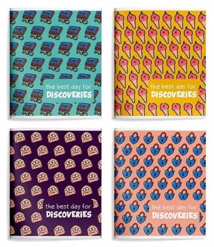 Тетрадь 48л А5 клетка мелованный картон Оригинальный Паттерн Schoolformat 1/4/96