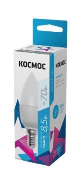 Лампа светодиодная 8,5W 4500K E14 220V CN свеча Космос 1/10/80