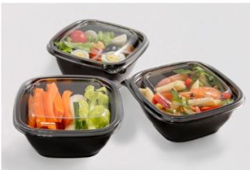 Контейнер ПЭТ 380мл (124х124х52) УК-375Т черный Каштан с крышкой 50/500 