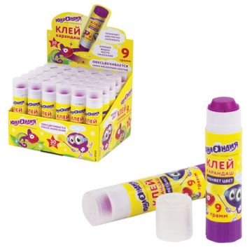 Клей-карандаш 09г обесцвечивающийся цветной ЮНЛАНДИЯ 1/30/1080