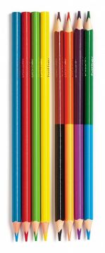 Карандаши цветные 12цв 4+4шт 2хсторонние трехгранные 1/18/360