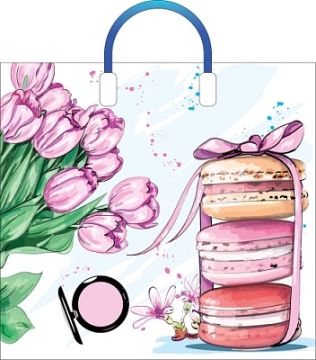 Пакет с пластмассовыми ручками (38х34)-90 Знак внимания 10/150